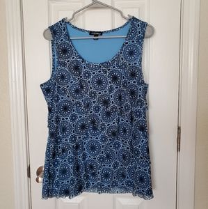 Roz & Ali Mandala Ruffle Tank Top